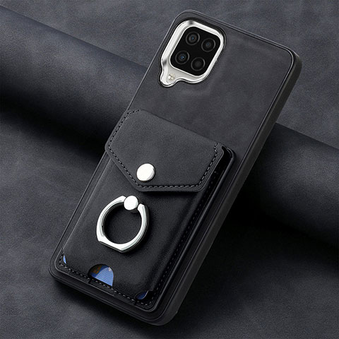 Coque Silicone Gel Motif Cuir Housse Etui SD3 pour Samsung Galaxy A12 5G Noir