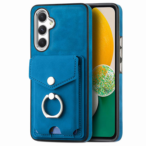 Coque Silicone Gel Motif Cuir Housse Etui SD3 pour Samsung Galaxy A13 5G Bleu