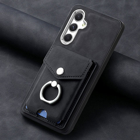 Coque Silicone Gel Motif Cuir Housse Etui SD3 pour Samsung Galaxy A14 4G Noir