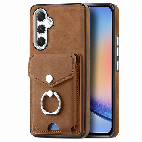 Coque Silicone Gel Motif Cuir Housse Etui SD3 pour Samsung Galaxy A34 5G Marron