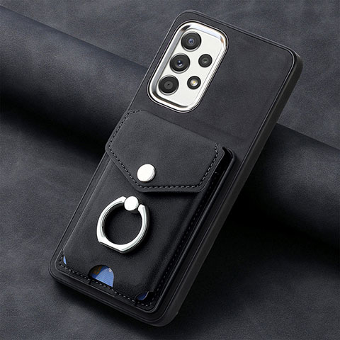 Coque Silicone Gel Motif Cuir Housse Etui SD3 pour Samsung Galaxy A52 4G Noir