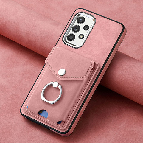 Coque Silicone Gel Motif Cuir Housse Etui SD3 pour Samsung Galaxy A52 5G Rose