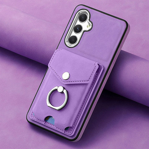 Coque Silicone Gel Motif Cuir Housse Etui SD3 pour Samsung Galaxy A54 5G Violet Clair