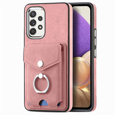 Coque Silicone Gel Motif Cuir Housse Etui SD3 pour Samsung Galaxy M32 5G Rose