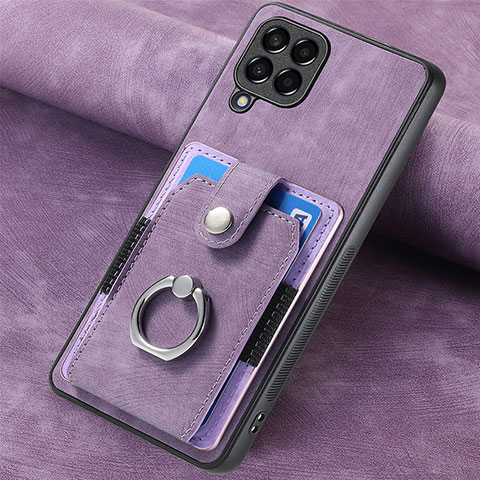 Coque Silicone Gel Motif Cuir Housse Etui SD3 pour Samsung Galaxy M33 5G Violet