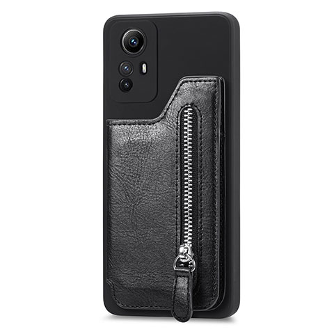 Coque Silicone Gel Motif Cuir Housse Etui SD3 pour Xiaomi Redmi Note 12S Noir