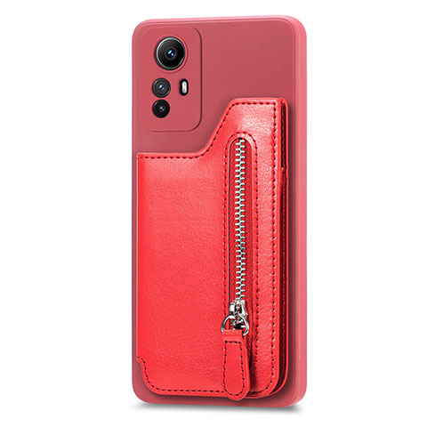 Coque Silicone Gel Motif Cuir Housse Etui SD3 pour Xiaomi Redmi Note 12S Rouge