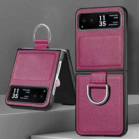 Coque Silicone Gel Motif Cuir Housse Etui SD4 pour Motorola Moto Razr 40 5G Violet Clair