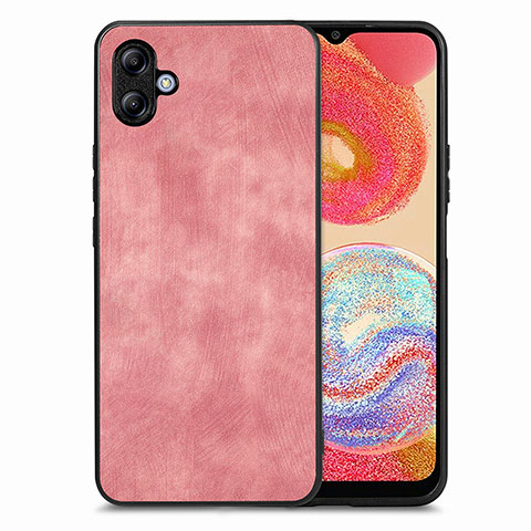 Coque Silicone Gel Motif Cuir Housse Etui SD4 pour Samsung Galaxy A04 4G Rose