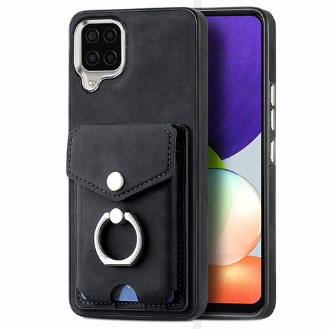 Coque Silicone Gel Motif Cuir Housse Etui SD4 pour Samsung Galaxy A22 4G Noir