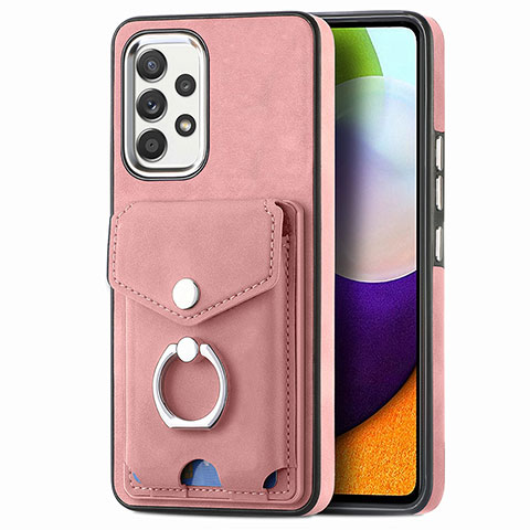 Coque Silicone Gel Motif Cuir Housse Etui SD4 pour Samsung Galaxy A53 5G Rose