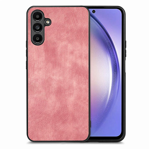 Coque Silicone Gel Motif Cuir Housse Etui SD4 pour Samsung Galaxy A54 5G Rose