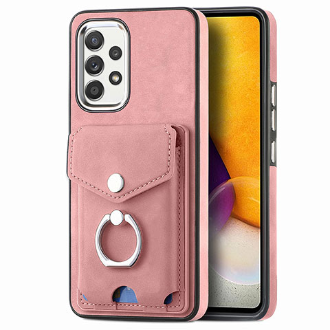 Coque Silicone Gel Motif Cuir Housse Etui SD4 pour Samsung Galaxy A72 4G Rose