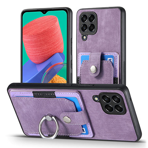 Coque Silicone Gel Motif Cuir Housse Etui SD4 pour Samsung Galaxy M33 5G Violet