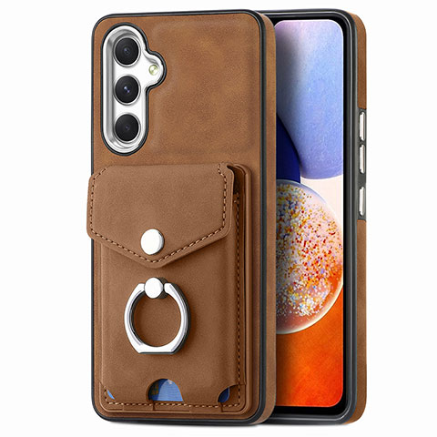 Coque Silicone Gel Motif Cuir Housse Etui SD4 pour Samsung Galaxy M44 5G Marron