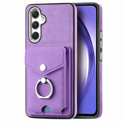 Coque Silicone Gel Motif Cuir Housse Etui SD5 pour Samsung Galaxy A54 5G Violet Clair