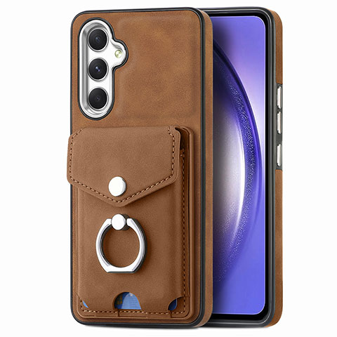 Coque Silicone Gel Motif Cuir Housse Etui SD5 pour Samsung Galaxy Quantum4 5G Marron