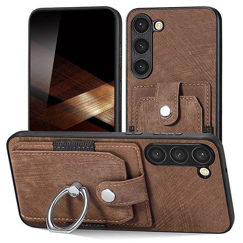 Coque Silicone Gel Motif Cuir Housse Etui SD5 pour Samsung Galaxy S24 Plus 5G Marron