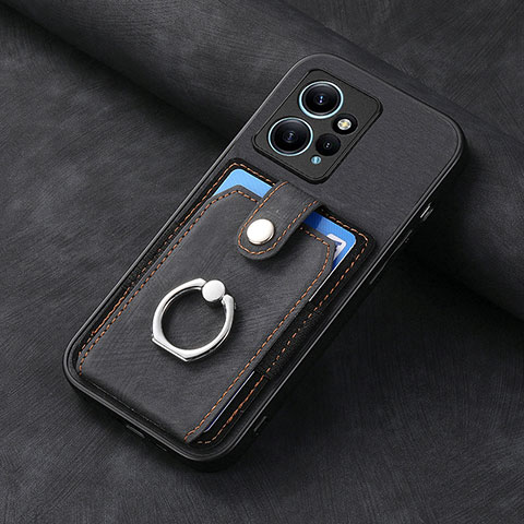 Coque Silicone Gel Motif Cuir Housse Etui SD5 pour Xiaomi Redmi Note 12 4G Noir