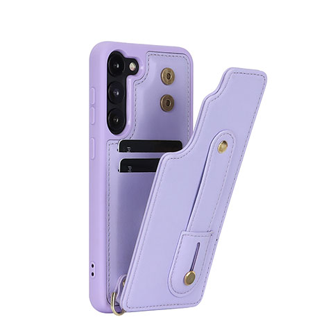 Coque Silicone Gel Motif Cuir Housse Etui SY1 pour Samsung Galaxy S22 5G Violet