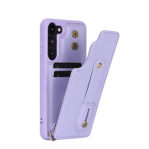 Coque Silicone Gel Motif Cuir Housse Etui SY1 pour Samsung Galaxy S23 Plus 5G Violet