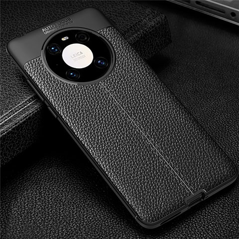 Coque Silicone Gel Motif Cuir Housse Etui U01 pour Huawei Mate 40 Noir