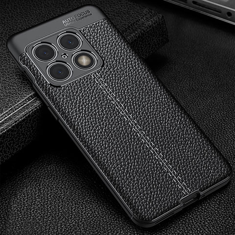 Coque Silicone Gel Motif Cuir Housse Etui WL1 pour OnePlus 10 Pro 5G Noir