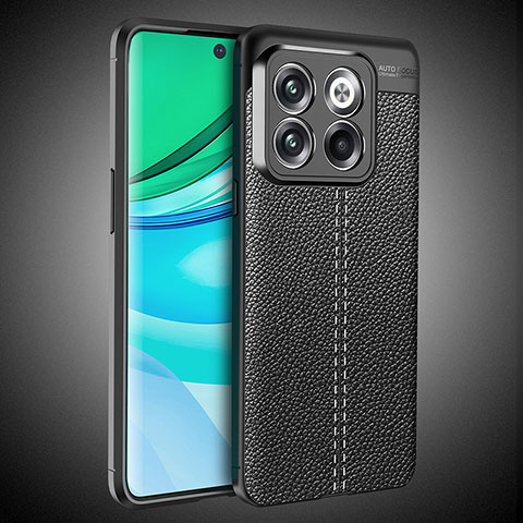 Coque Silicone Gel Motif Cuir Housse Etui WL1 pour OnePlus 10T 5G Noir