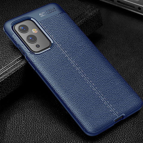 Coque Silicone Gel Motif Cuir Housse Etui WL1 pour OnePlus 9 5G Bleu