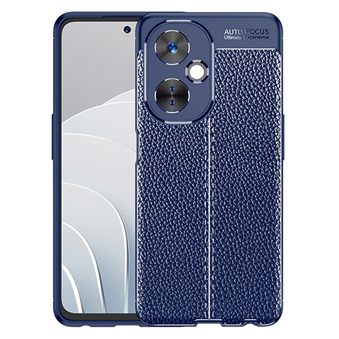 Coque Silicone Gel Motif Cuir Housse Etui WL1 pour OnePlus Nord CE 3 Lite 5G Bleu