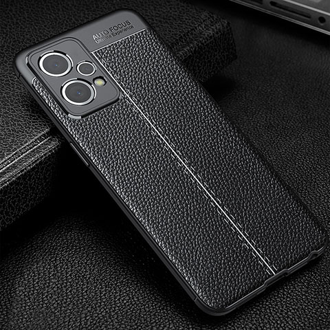 Coque Silicone Gel Motif Cuir Housse Etui WL1 pour Realme 9 4G Noir