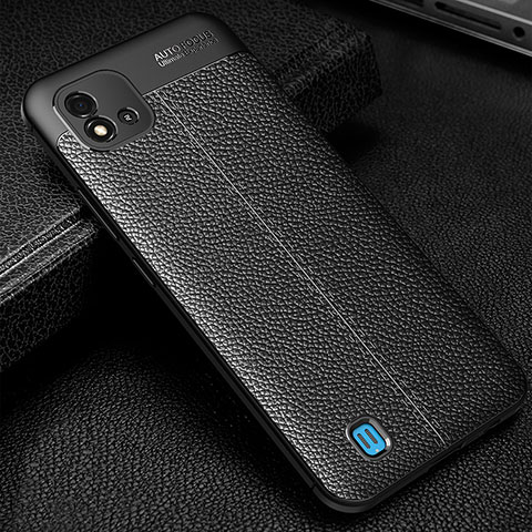 Coque Silicone Gel Motif Cuir Housse Etui WL1 pour Realme C20 Noir