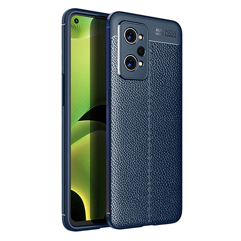 Coque Silicone Gel Motif Cuir Housse Etui WL1 pour Realme GT2 Pro 5G Bleu