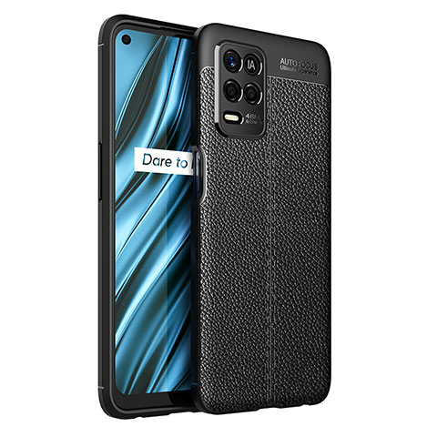 Coque Silicone Gel Motif Cuir Housse Etui WL1 pour Realme Narzo 30 5G Noir