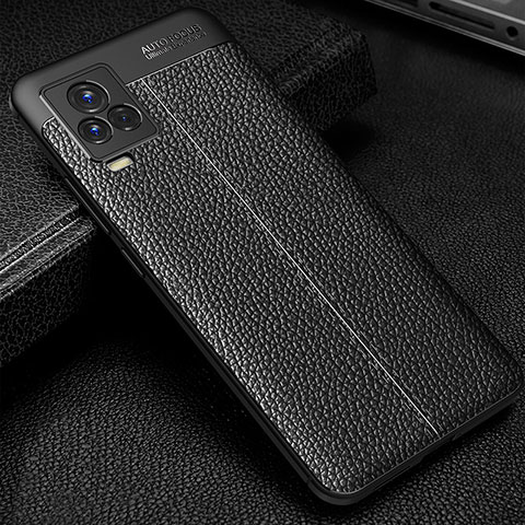 Coque Silicone Gel Motif Cuir Housse Etui WL1 pour Vivo iQOO 7 Legend 5G Noir