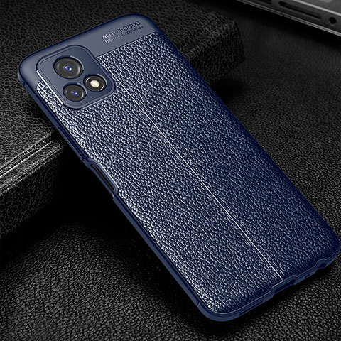 Coque Silicone Gel Motif Cuir Housse Etui WL1 pour Vivo iQOO U3 5G Bleu