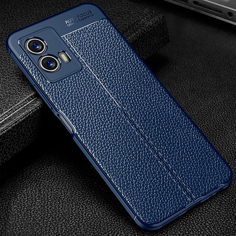 Coque Silicone Gel Motif Cuir Housse Etui WL1 pour Vivo iQOO U5 5G Bleu