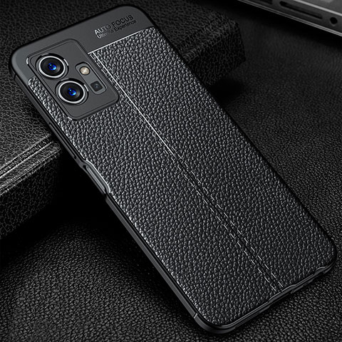 Coque Silicone Gel Motif Cuir Housse Etui WL1 pour Vivo T1 5G India Noir