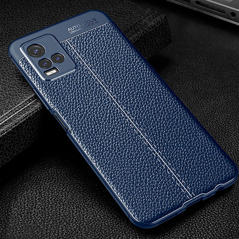 Coque Silicone Gel Motif Cuir Housse Etui WL1 pour Vivo Y21a Bleu