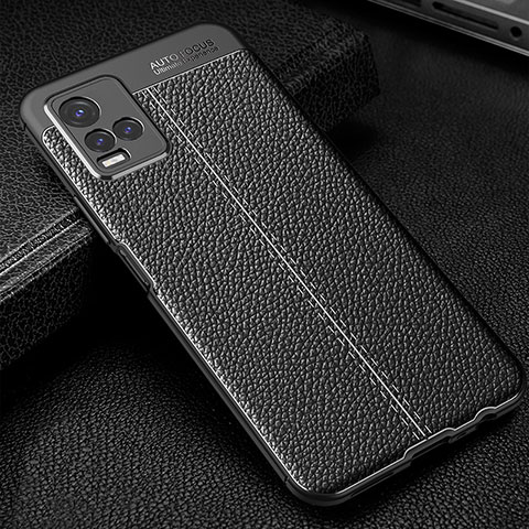 Coque Silicone Gel Motif Cuir Housse Etui WL1 pour Vivo Y21a Noir