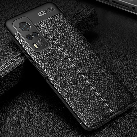 Coque Silicone Gel Motif Cuir Housse Etui WL1 pour Vivo Y51 (2021) Noir