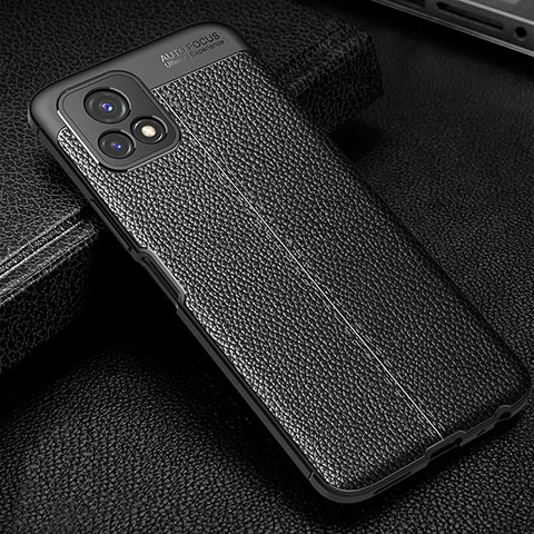 Coque Silicone Gel Motif Cuir Housse Etui WL1 pour Vivo Y72 India Noir