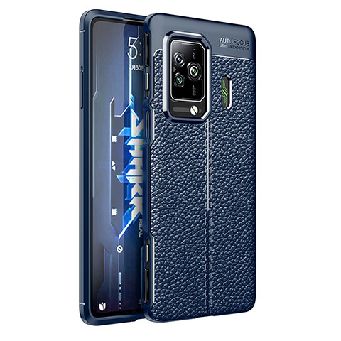 Coque Silicone Gel Motif Cuir Housse Etui WL1 pour Xiaomi Black Shark 5 5G Bleu