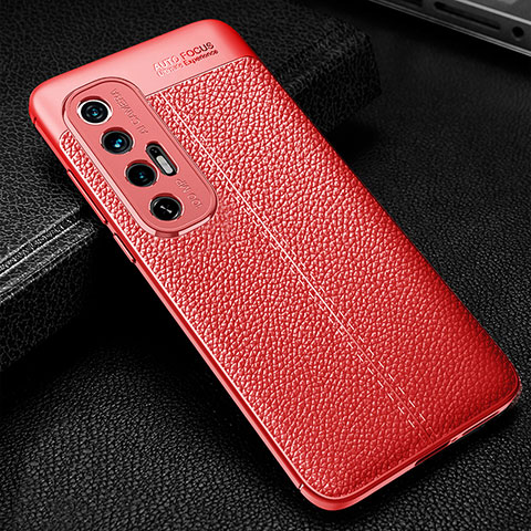 Coque Silicone Gel Motif Cuir Housse Etui WL1 pour Xiaomi Mi 10S 5G Rouge