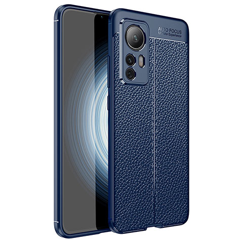 Coque Silicone Gel Motif Cuir Housse Etui WL1 pour Xiaomi Mi 12T Pro 5G Bleu