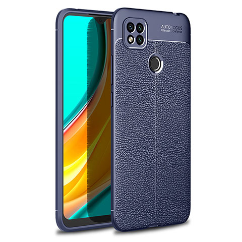 Coque Silicone Gel Motif Cuir Housse Etui WL1 pour Xiaomi POCO C31 Bleu