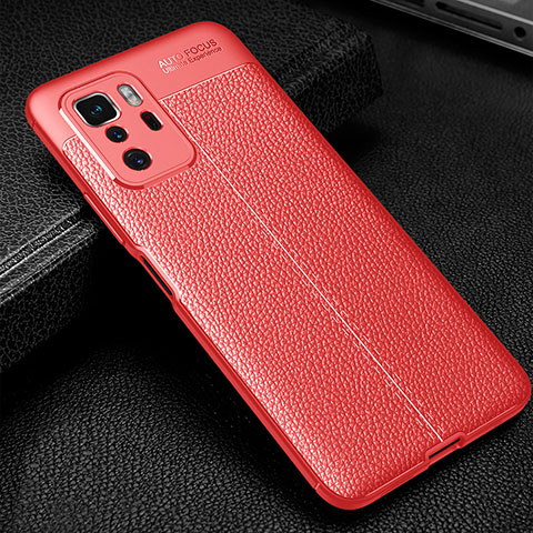 Coque Silicone Gel Motif Cuir Housse Etui WL1 pour Xiaomi Poco X3 GT 5G Rouge