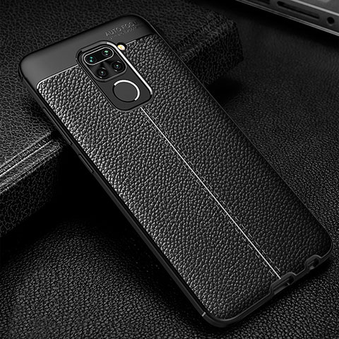 Coque Silicone Gel Motif Cuir Housse Etui WL1 pour Xiaomi Redmi 10X 4G Noir