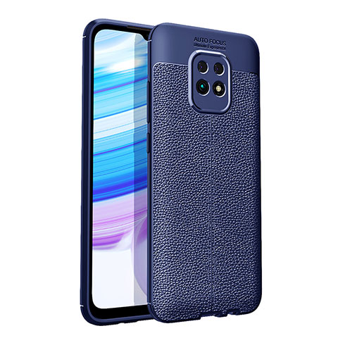 Coque Silicone Gel Motif Cuir Housse Etui WL1 pour Xiaomi Redmi 10X 5G Bleu