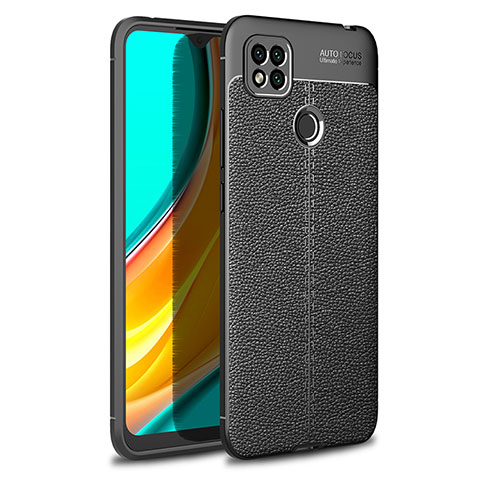 Coque Silicone Gel Motif Cuir Housse Etui WL1 pour Xiaomi Redmi 9C NFC Noir